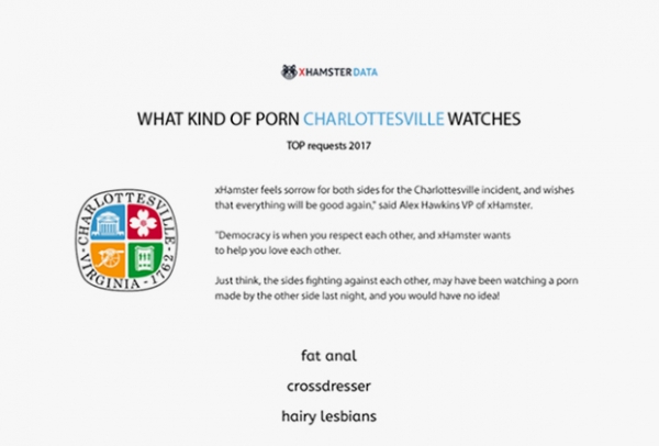 Названы порновкусы страдающих от наплыва неонацистов жителей Шарлотсвилля